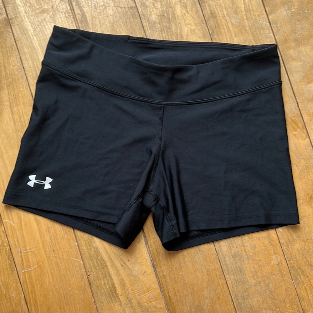 under armour spandex black shorts large